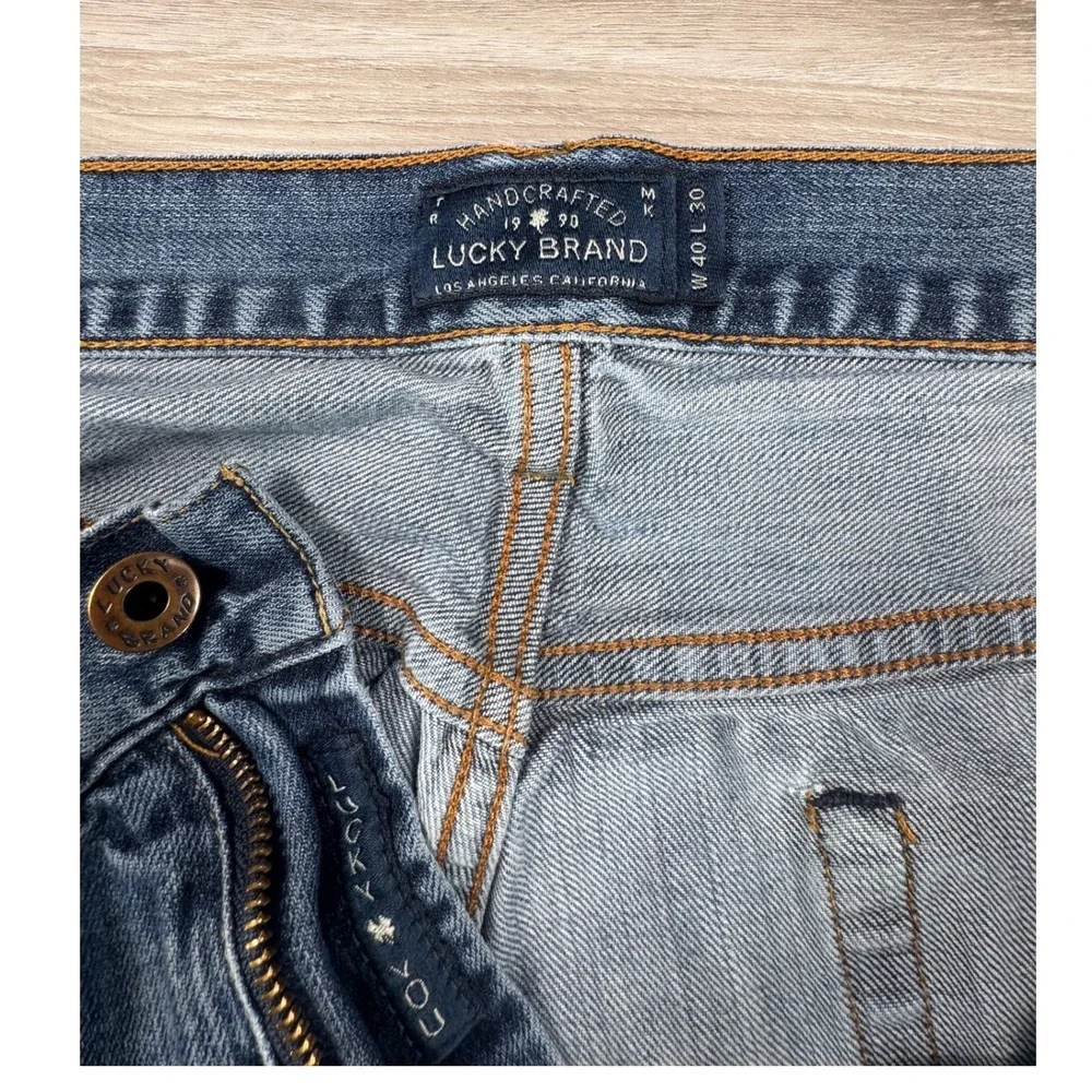 Lucky Brand 181 Relaxed Straight Mens Jeans Blue Medium Wash 40x30 Stretch Denim